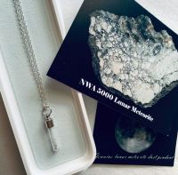 Meteorite Genuine MOON dust silver necklace pendant vial jewellery