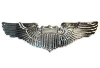 Aircraft Pilot Wings Aircrew Captain Or Air Force Metal Pin Badge Broach Silver Colour