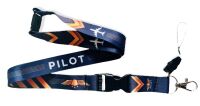 Aircraft Pilot Lanyard With Safety Break & Detachable Buckle Clip