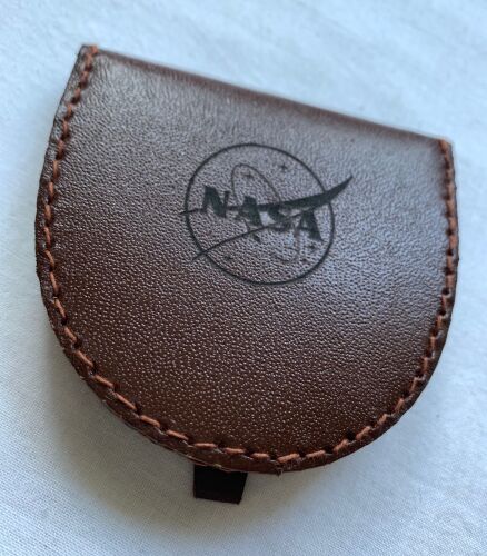 NASA Logo Leather Coin Wallet Purse (Brown)