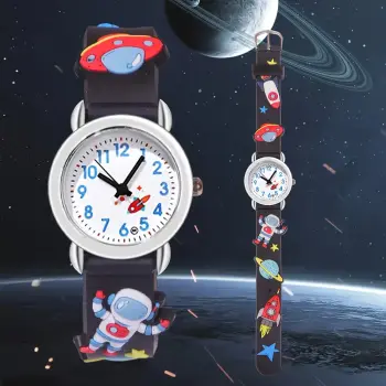 Youngsters Cute Space Astronaut & UFO Quartz Watch