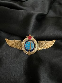 Rare NASA Astronaut Broach World Orbit Wings Medal Badge Gold Secure Screw Fastener
