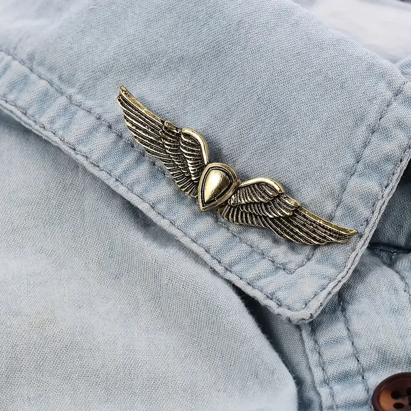 Pilot Wings Secure Double Back Pin Broach Badge Medal