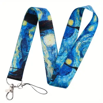 Van Gogh Stary Night Art Lanyard Neck Strap ID Badge Key Holder