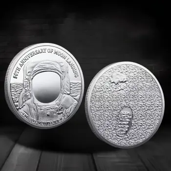 Neil Armstrong Medallion Moon Landing Commemorative Coin 50th Anniversary Large Medal Coin 40mm