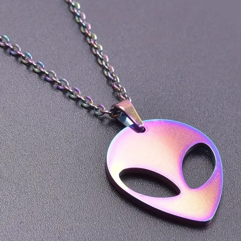 Colour Alien UFO Area 51 Stainless Steel Pandant Necklace