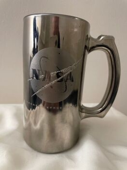NASA Space Kennedy Center Silver & Sparkle Effect Large Tanker Mug Cup