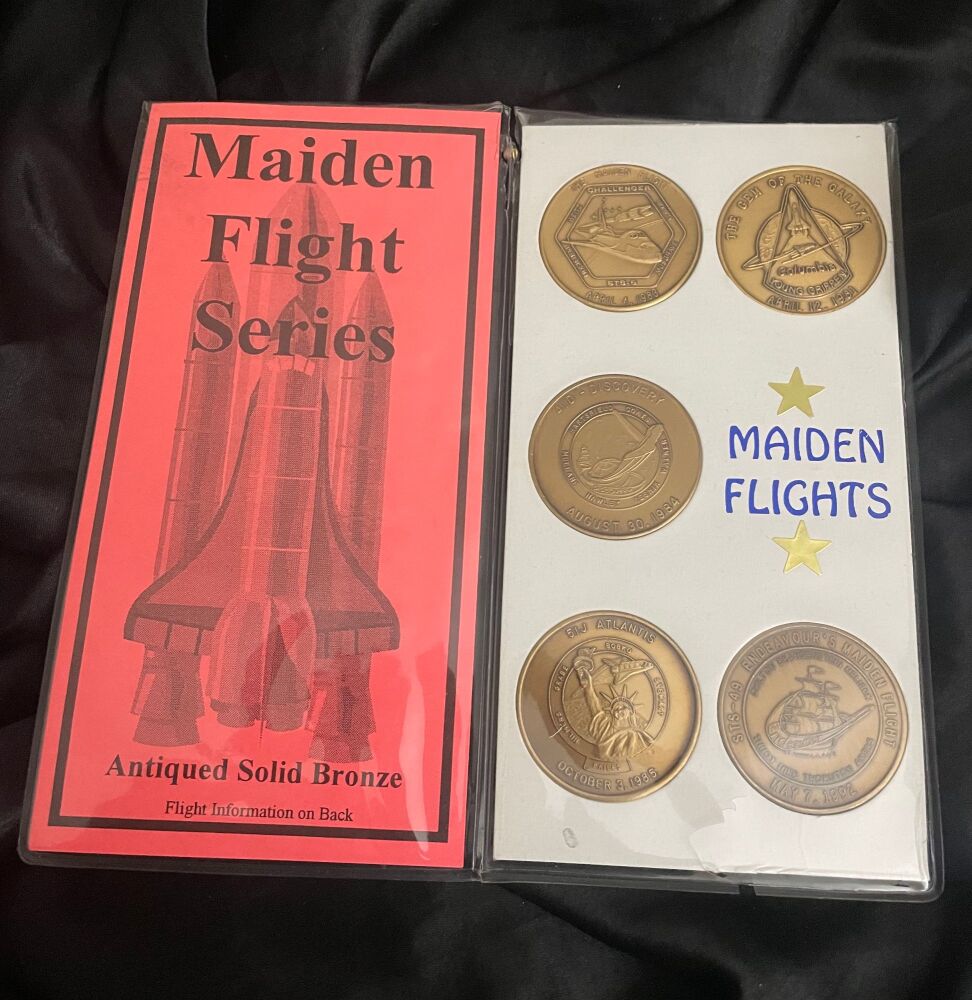 5 Set NASA Space Shuttle Maiden Flight Series Solid Bronze Medallion Coins