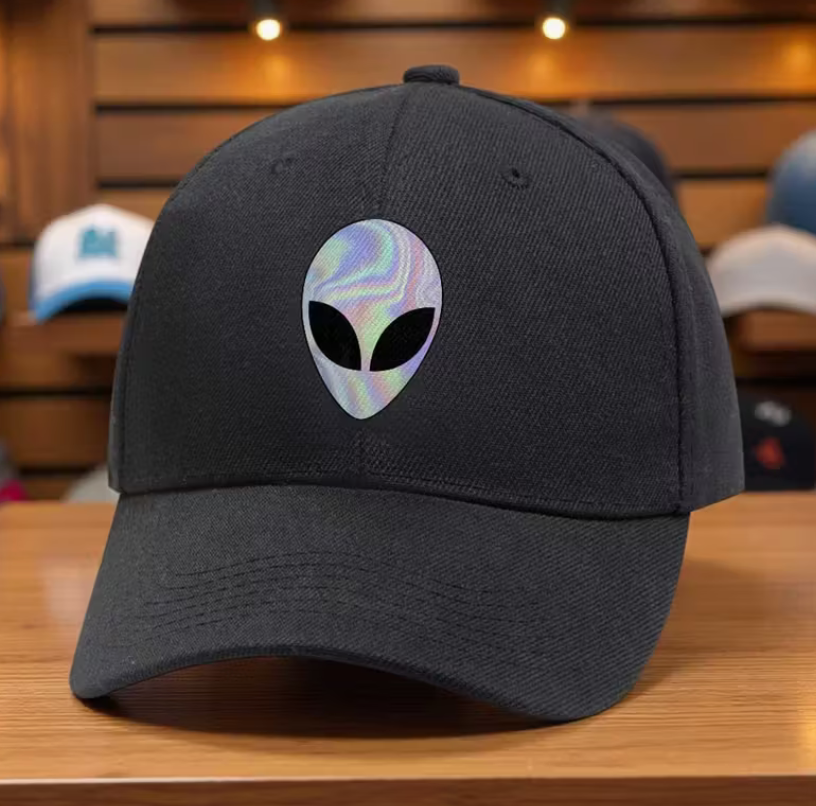 Alien Face Head UFO Area 51 Baseball Cap Hat Black Cap Adjustable