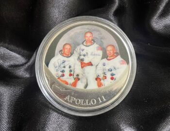 NASA Apollo 11 Moon Space Mission Silver Plated Medallion Coin