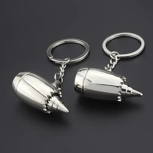 Aircraft Jet Engine Turbine Keychain Keyring