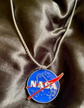 NASA Logo Medal Necklace On Rope Chain