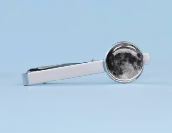 Moon Lunar Silver Shirt Suit Tie Clip
