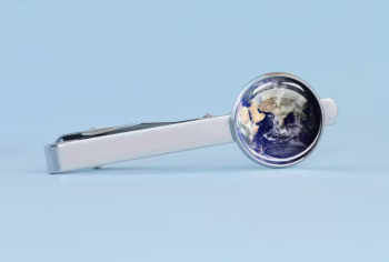 Planet Earth Silver Shirt Suit Tie Clip