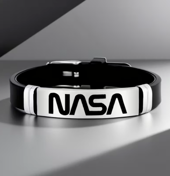 NASA Logo Steel & Soft Silicone Unisex Bracelet