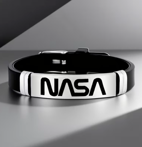 NASA Logo Steel & Soft Silicone Unisex Bracelet