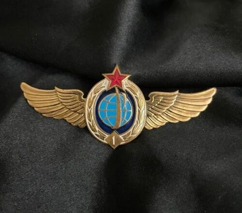 Rare NASA Astronaut Broach World Orbit Wings Medal Badge Gold Secure Screw 