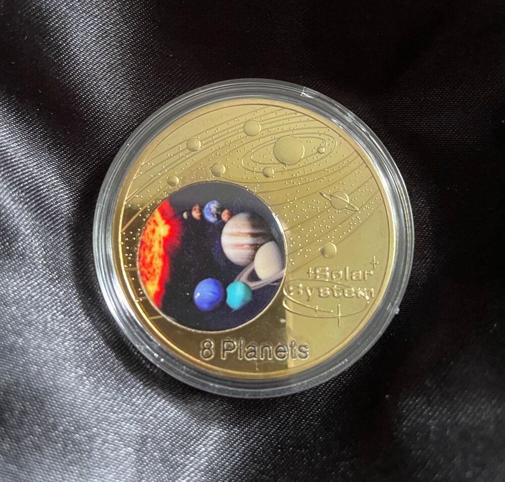 The Solar System Series Gold Plated Large Medallion Coin
