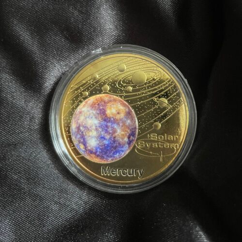 Planet Mercury Solar System Series Gold Plated Large Medallion Coin