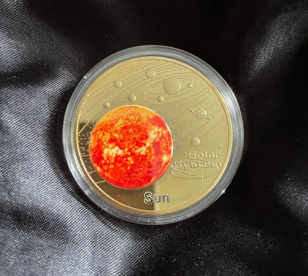 The Sun Solar System Series Gold Plated Large Medallion Coin