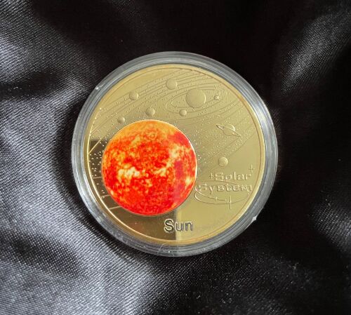 The Sun Solar System Series Gold Plated Large Medallion Coin