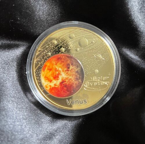 Planet Venus Solar System Series Gold Plated Large Medallion Coin