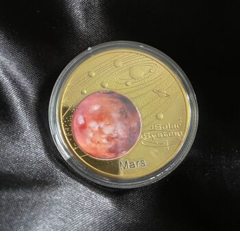 Planet Mars Solar System Series Gold Plated Large Medallion Coin