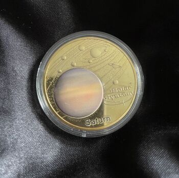 Saturn Solar System Series Gold Plated Large Medallion Coin