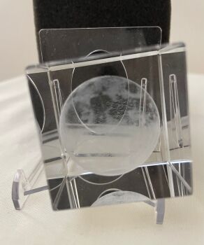 Lunar Moon 3D Laser Glass Paperweight Desk Display