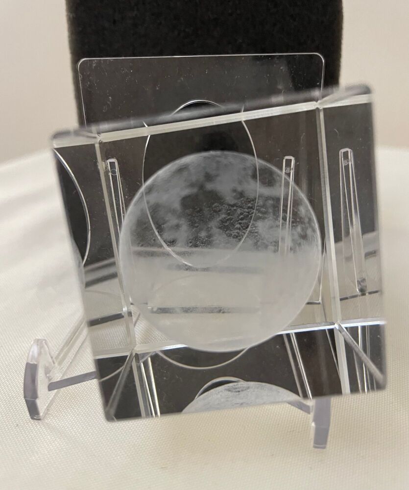 Lunar Moon 3D Laser Glass Paperweight Desk Display