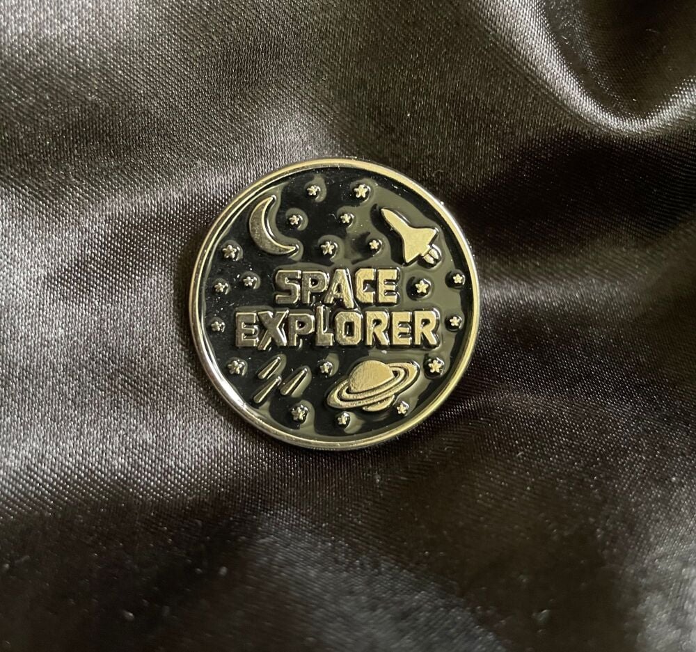 Space Explorer Shuttle Saturn Stars Pin Badge