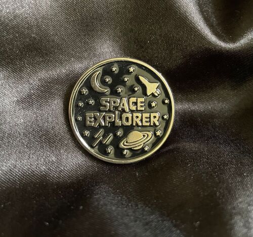 Space Explorer Shuttle Saturn Stars Pin Badge