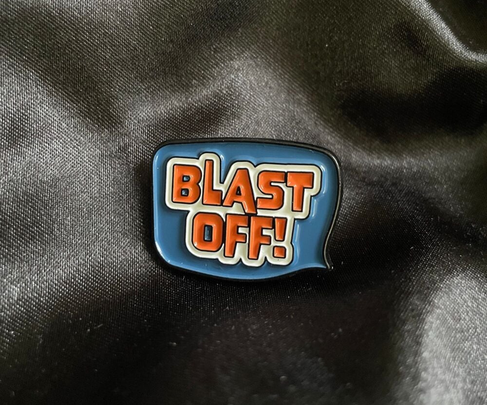 NASA Blast Off Space Pin Badge Broach
