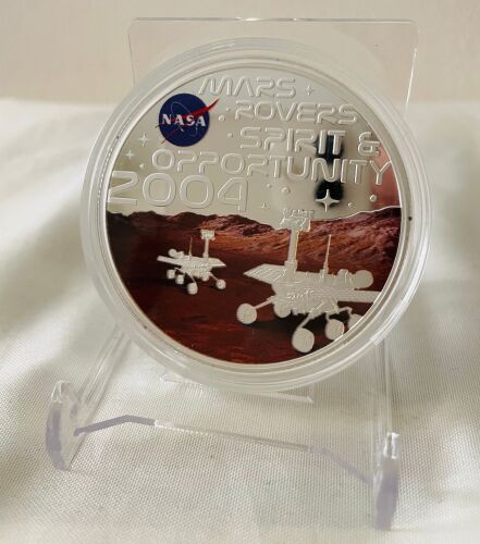 JPL NASA Mars Rover Spirit & Oppertunity Ex Large 50mm Silver Plated Medall