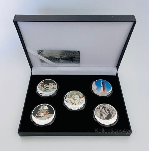NASA Apollo 11 Moon Landing Large Medallion Coin Set Display Case