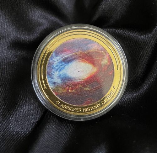 Stephen Hawking Black Hole Signed High Detailed Gold Plated Medallion Coin 