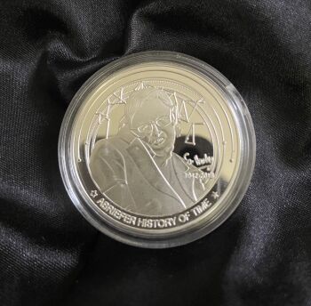 Stephen Hawking Black Hole Signed High Detailed Silver Plated Medallion Coin Medal