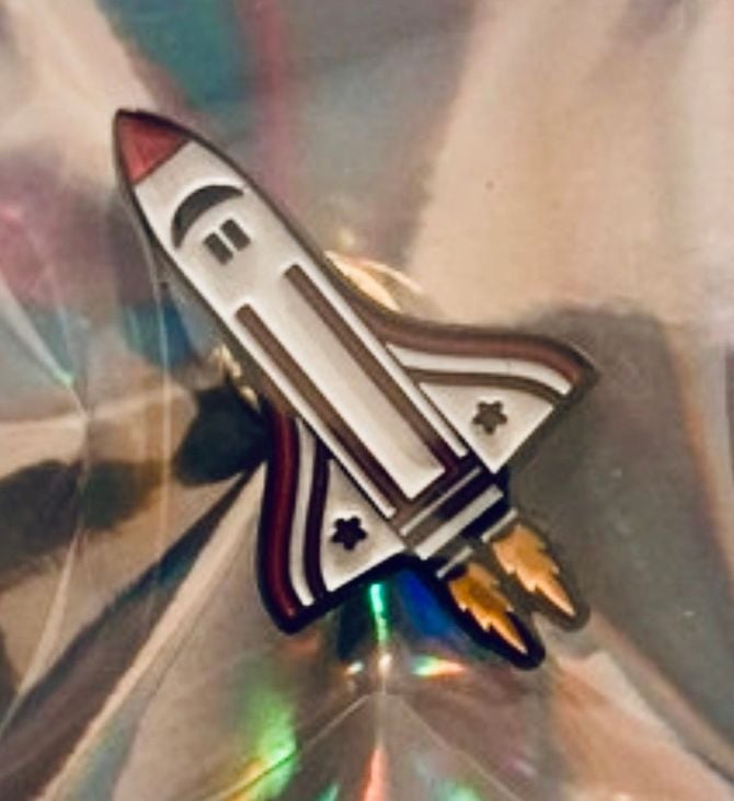 NASA Space Shuttle Rocket Pin Badge Broach