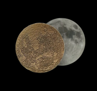 Lunar Moon High Detail MOON Medallion Coin In Case