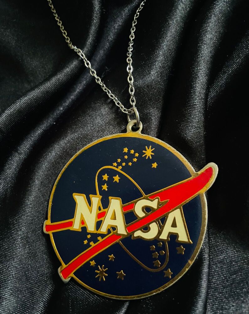 NASA Logo Medal Necklace On Rope Chain