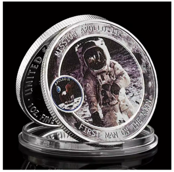 Apollo 11 Neil Armstrong Moon Landing Large Medallion Coin