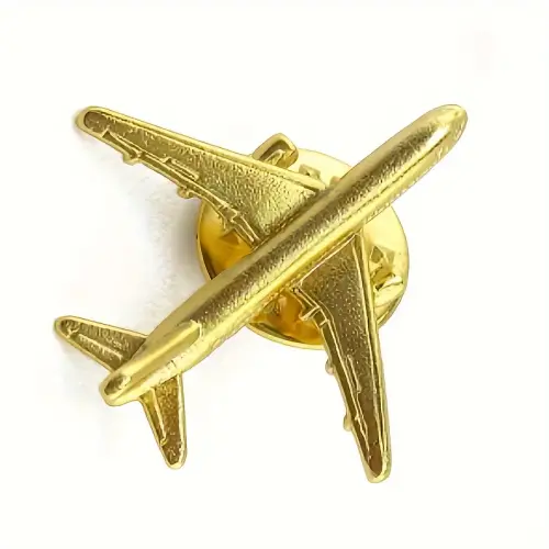 Aircraft Airplane Pilot Gold Pin Badge Broach