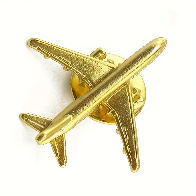 Aircraft Airplane Pilot Gold Pin Badge Broach