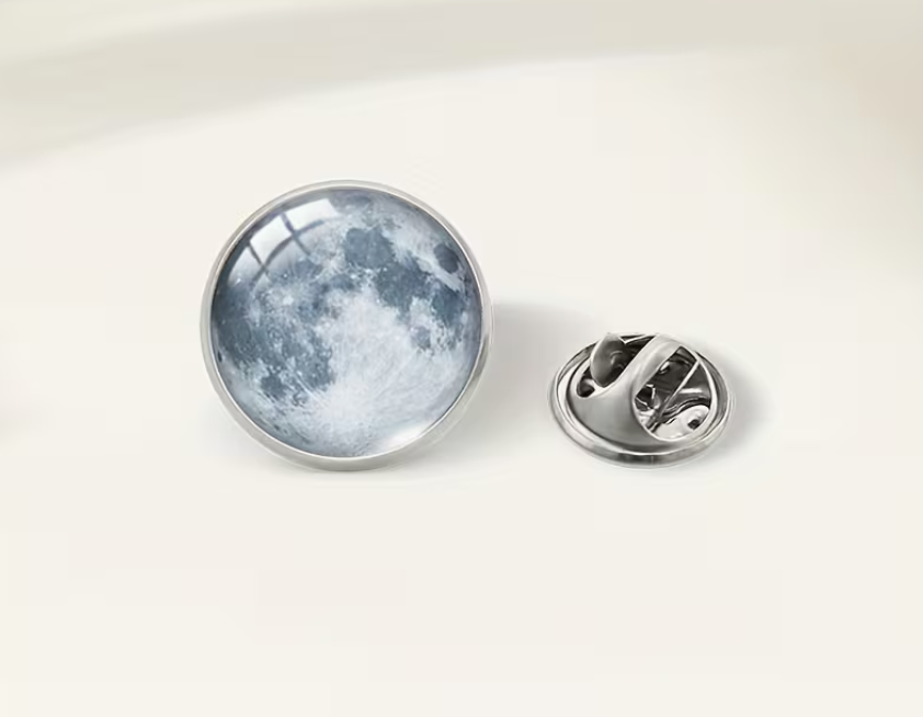 Glass Moon Lunar Pin Badge