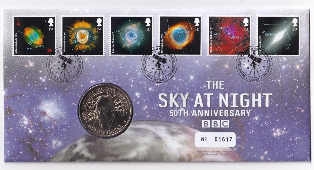 Patrick Moore BBC The Sky At Night Medallion Coin & Stamp Collection Pack Ltd Edition