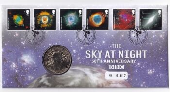 Patrick Moore BBC The Sky At Night Medallion Coin & Stamp Collection Pack Ltd Edition