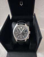 Bulova Moon Lunar Pilot NASA Apollo 15 Men&rsquo;s Black Leather Strap Watch Boxed