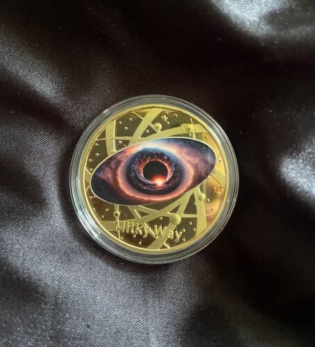 Galaxy Nebula Star System Gold Medallion Coin Design 3