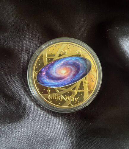 Galaxy Nebula Star System Gold Medallion Coin Design 4