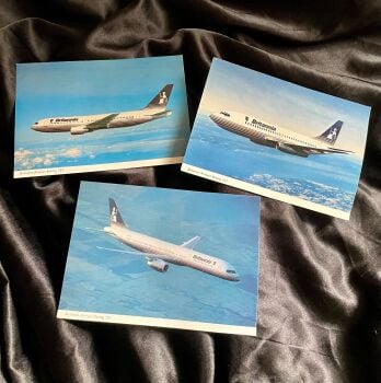 Britannia Airways Boeing Aircraft Airplane 3 Set Postcards 90s